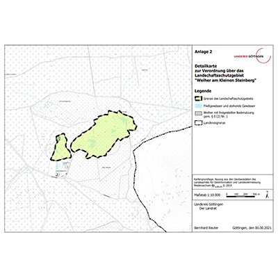 Deteilkarte zur Verordnung über das Landschaftsschutzgebiet "Weiher am Kleinen Steinberg"