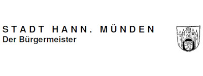 Schriftzug "Stadt Hann. Münden - Der Bürgermeister" mit Wappen