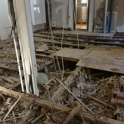 Das Ergebnis der Entkernungsarbeiten im historischen Rathaus.