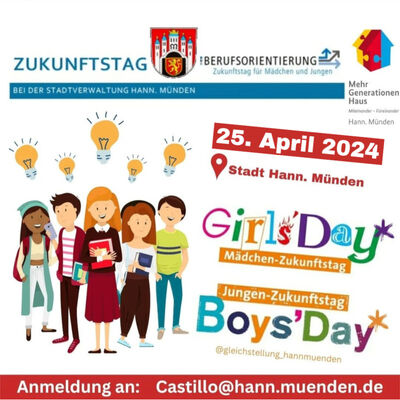 Wer hat Lust, die Stadtverwaltung Hann. Münden während des Zukunftstages am 25. April 2024 zu erkunden?