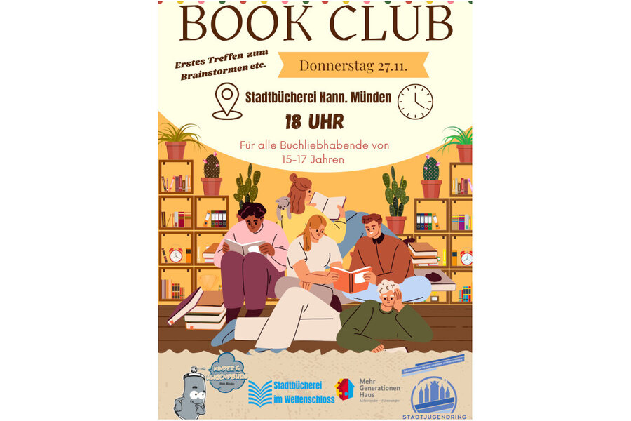 Offizielles Poster des ersten B�cherclub-Treffens.
