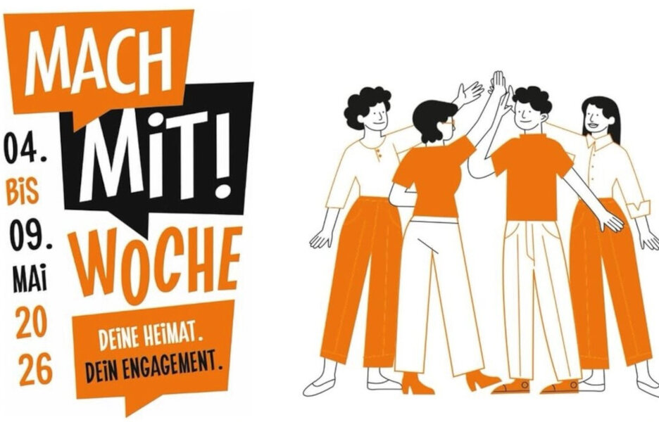 Logo der Mach-mit-Woche 2026 mit dem Veranstaltungsdatum und dem Slogan "Deine Heimat. Dein Engagement".