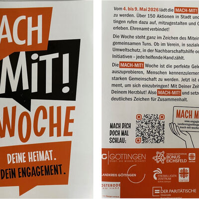 W&auml;hrend der &raquo;MACH MIT!&laquo;-Woche im Landkreis G&ouml;ttingen bieten zahlreiche Vereine und Einrichtungen aus der Dreifl&uuml;ssestadt &uuml;ber 20 Ausprobier- und Mitmachaktionen an. 