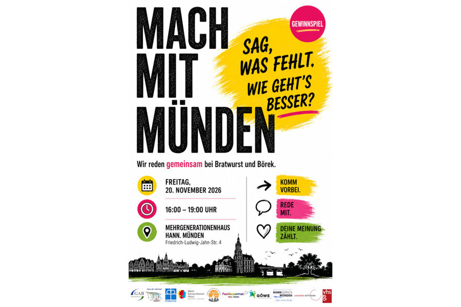 Am 20. November 2026 findet im Mehrgenerationenhaus bereits zum f�nften Mal "Mach Mit M�nden" statt.