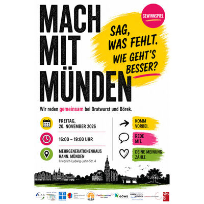 Am 20. November 2026 findet im Mehrgenerationenhaus bereits zum f&uuml;nften Mal "Mach Mit M&uuml;nden" statt. 