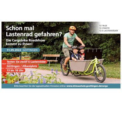 Städtische Mitteilung - Die Cargobike Roadshow kommt am 11.Mai nach Göttingen!